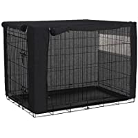 QCWN Funda para jaula de perro para cajas de alambre- poliéster duradero- resistente al viento- fundas para caseta de…
